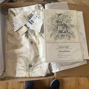 Tommy Bahama Beige Palm Print Shirt